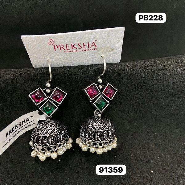 Oxidised Jhumki 