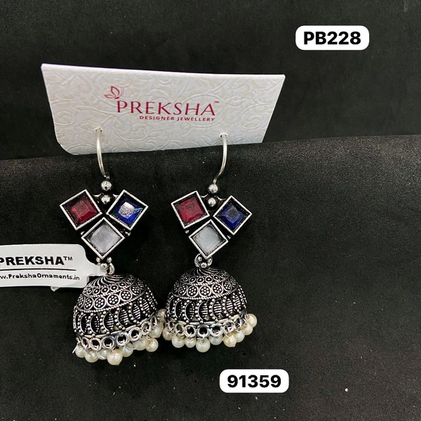 Oxidised Jhumki 