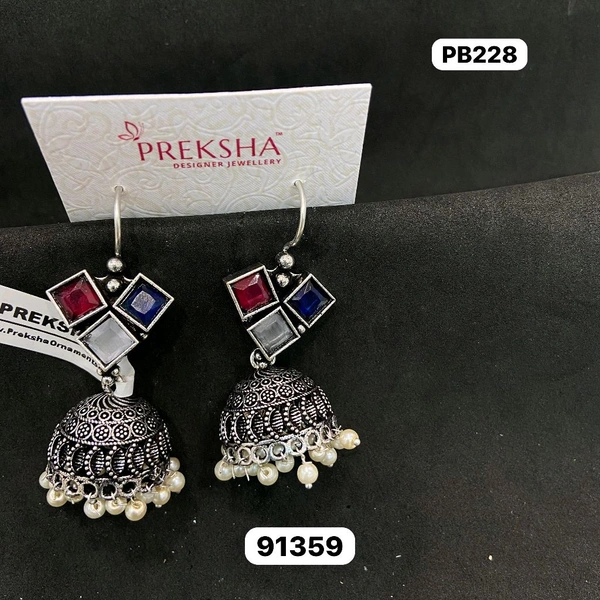 Oxidised Jhumki 