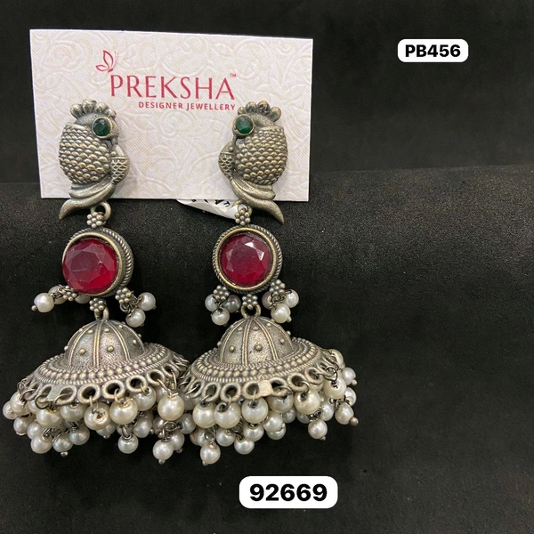 Oxidised Jhumki 