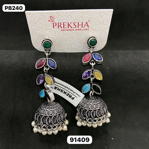 Oxidised Jhumki 