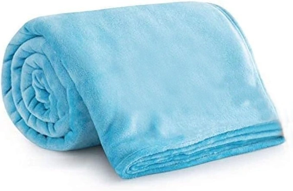 MORADO 190 GSM Flannel Super Soft Warm Double Blanket for Winters - 90x90 Inches, Aqua - 90x90 Inches, Aqua