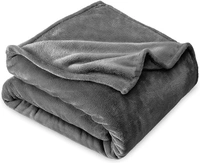 MORADO 190 GSM Flannel Super Soft Warm Double Blanket for Winters - 90x90 Inches, Cadet Grey - 90x90 Inches, Cadet Grey