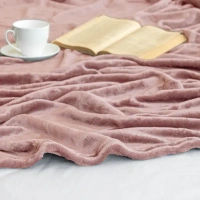 MORADO 190 GSM Flannel Super Soft Warm Double Blanket for Winters - 90x90 Inches, Mocha - 90x90 Inches, Mocha
