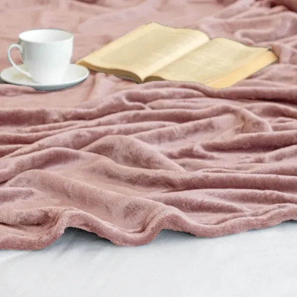 MORADO 190 GSM Flannel Super Soft Warm Double Blanket for Winters - 90x90 Inches, Mocha - 90x90 Inches, Mocha