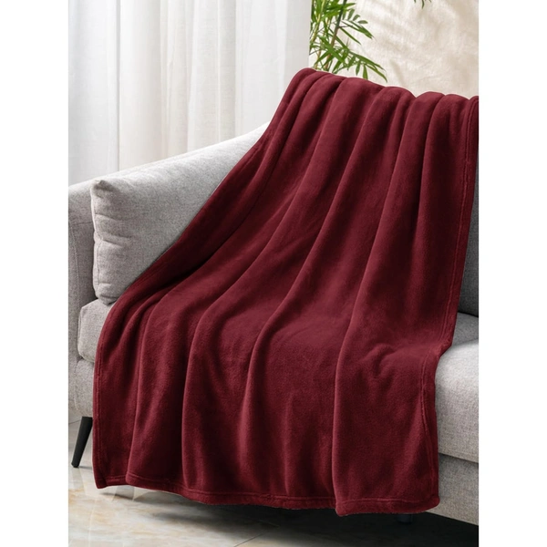 MORADO 190 GSM Flannel Super Soft Warm Single Blanket for Winters - 60x90 Inches, Vintage Maroon - 60x90 Inches, Maroon