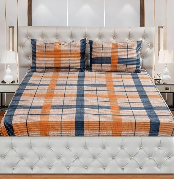 MORADO 190 GSM Flannel Super Soft Warm Elastic Fitted Single Bed Bedsheet with 1 Pillow Covers for Winters - 36x72x8 Inches, Mustard - 36x72x8 Inches, Ochre