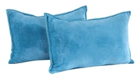 MORADO 190 GSM Flannel Super Soft Warm Elastic Fitted Double Bed Bedsheet with 2 Pillow Covers for Winters - 72x78x8 Inches, Aqua - 72x78x8 Inches, Aqua