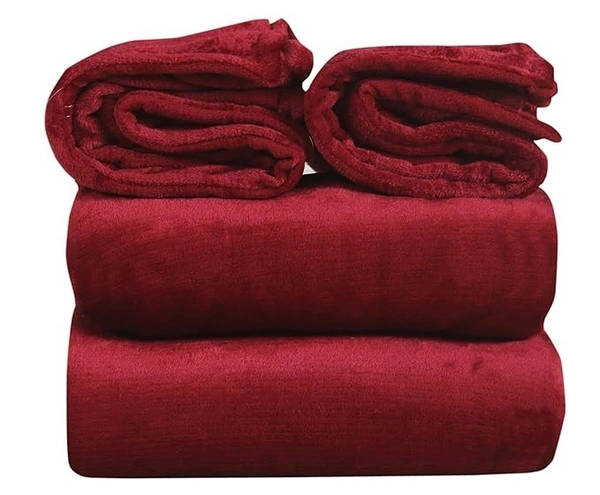 MORADO 190 GSM Flannel Super Soft Warm Double Bed Bedsheet with 2 Pillow Covers for Winters - 90x100 Inches, Vintage Mehroon - 90x100 Inches, Vintage Maroon