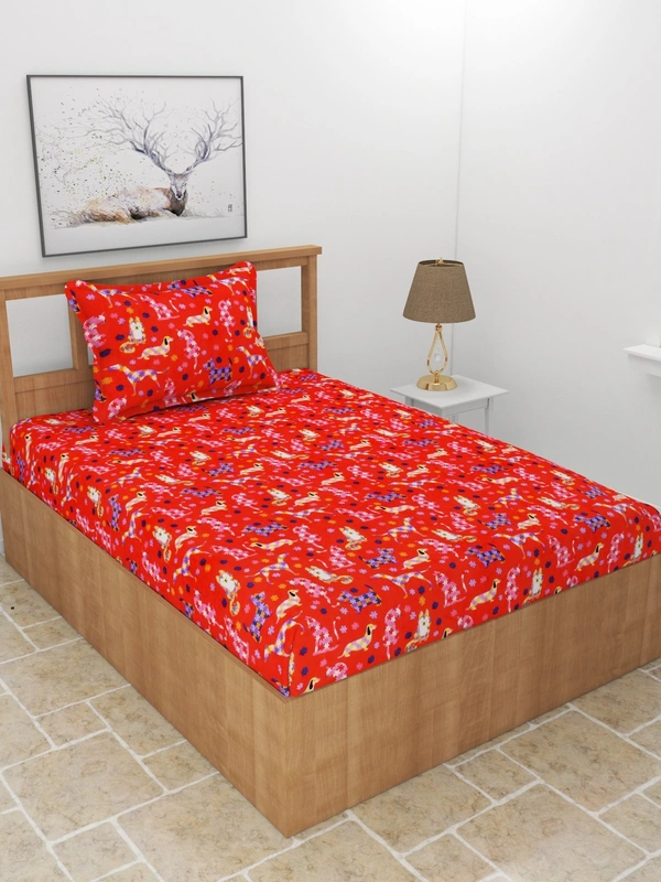 MORADO 190 GSM Flannel Super Soft Warm Single Bed Cartoon Print  Bedsheet with 1 Pillow Covers for Winters - 60x90 Inches, Multi Color - 60x90 Inches, Multi colour