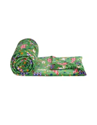 MORADO 190 GSM Flannel Super Soft Warm Double Bed Cartoon Print Quilt Cover/Duvet Cover/Rajai Cover/Blanket Cover for Winters with Zipper -90x100 Inches, Green - 90x100 Inches, Green
