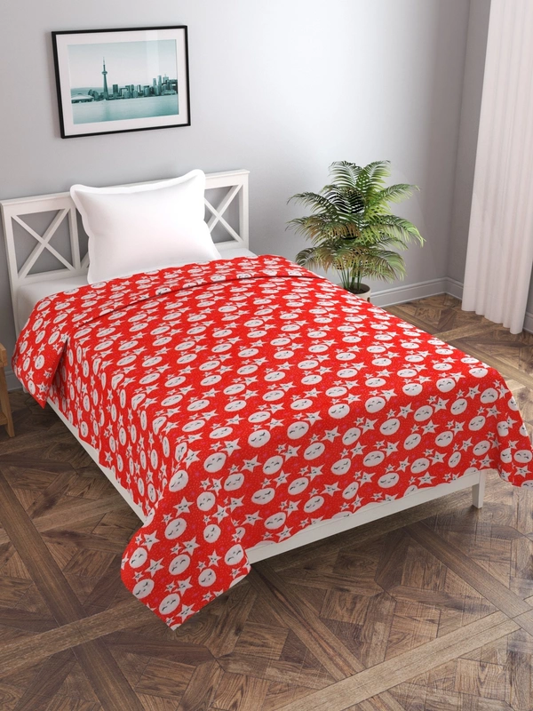 MORADO 190 GSM Flannel Super Soft Warm Single Bed Cartoon Print Quilt Cover/Duvet Cover/Rajai Cover/Blanket Cover for Winters with Zipper -60x90 Inches, Red - 60x90 Inches, Red