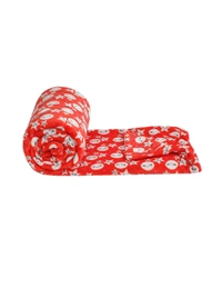 MORADO 190 GSM Flannel Super Soft Warm Double Bed Cartoon Print Quilt Cover/Duvet Cover/Rajai Cover/Blanket Cover for Winters with Zipper -90x100 Inches, Red - 90x100 Inches, Red