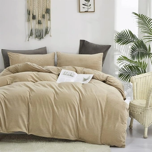 MORADO 190 GSM Flannel Super Soft Warm Single Bed Bedsheet with 1 Pillow Covers for Winters - 60x90 Inches, Camel - 60x90 Inches, Camel