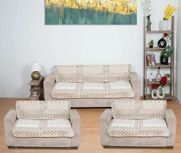 MORADO 7 Seater Sofa Cover  Sofa Panel Premium Quality, Chenille for Ultimate Protection and Style Durable, 3+2+2 Settee Slipcover in Off White, - Off White, Off White