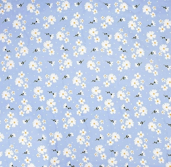 MORADO Premium Glace Cotton Double Bedsheet with 2 King Size Pillow Covers (90x100 Inches) - Light Blue
