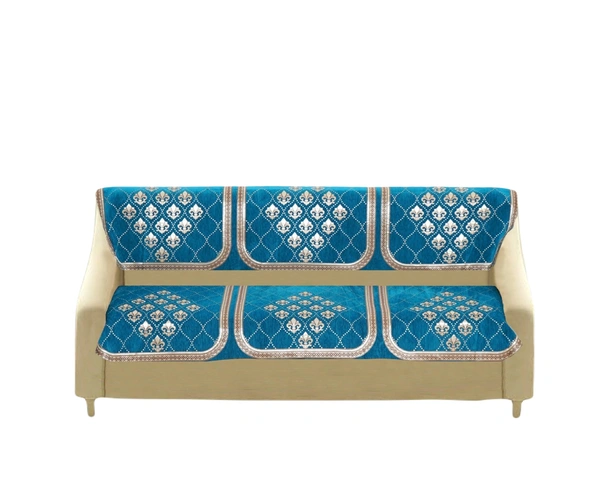 MORADO 7 Seater Sofa Cover  Sofa Panel Premium Quality, Chenille for Ultimate Protection and Style Durable, 3+2+2 Settee Slipcover in Aqua, - Aqua