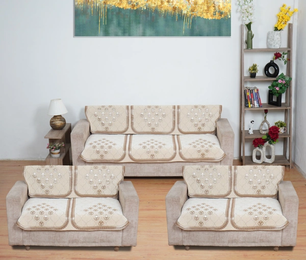 MORADO 7 Seater Sofa Cover  Sofa Panel Premium Quality, Chenille for Ultimate Protection and Style Durable, 3+2+2 Settee Slipcover in Off White, - Off White