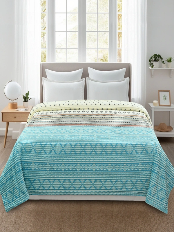 MORADO 190 GSM Flannel Super Soft Warm Single Bed Quilt Cover/Duvet Cover/Rajai Cover/Blanket Cover for Winters with Zipper -60x90 Inches, Sea Green - 60x90 Inches, Sea Green