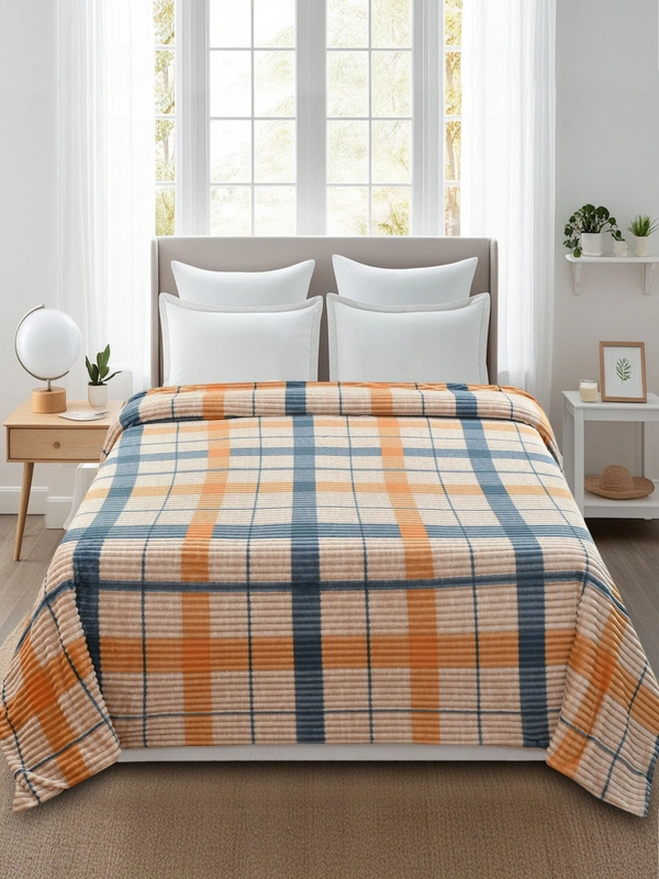 MORADO 190 GSM Flannel Super Soft Warm Double Bed Quilt Cover/Duvet Cover/Rajai Cover/Blanket Cover for Winters with Zipper -90x100 Inches, Mustard - 90x100 Inches, Mustard