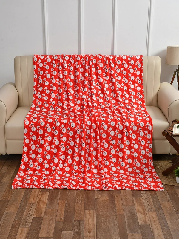 MORADO 190 GSM Flannel Super Soft Warm Single Blanket for Winters - 60x90 Inches, Red - 60x90 Inches, Red & White