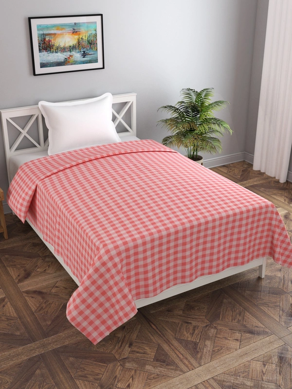 MORADO Glace Cotton Single Duvet Cover/Rajai Cover/Blanket Cover with Zipper (60x90 Inches) - 60x90 Inches, Pink