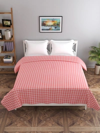 MORADO Glace Cotton Double Duvet Cover/Rajai Cover/Blanket Cover with Zipper (90x100 Inches) - 90x100 Inches, Pink