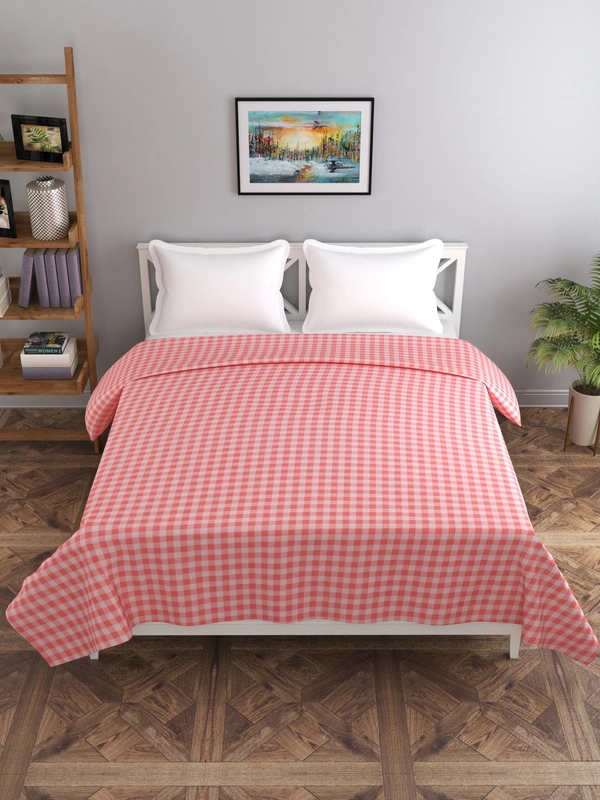 MORADO Glace Cotton Double Duvet Cover/Rajai Cover/Blanket Cover with Zipper (90x100 Inches) - 90x100 Inches, Pink