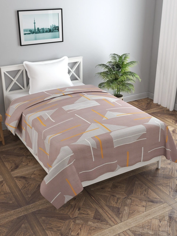 MORADO Glace Cotton Single Bed Size Quilt Cover / Duvet Cover / Rajai Cover / Blanket Cover With Zipper (60x90 Inches) - 60x90 Inches, Brown