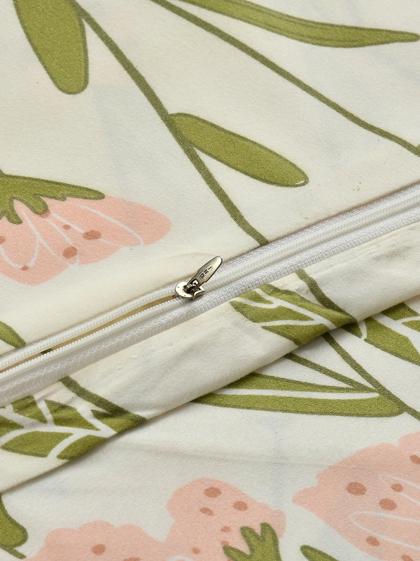 MORADO Glace Cotton Single Bed Size Quilt Cover / Duvet Cover / Rajai Cover / Blanket Cover With Zipper (60x90 Inches) - 60x90 Inches, Offwhite