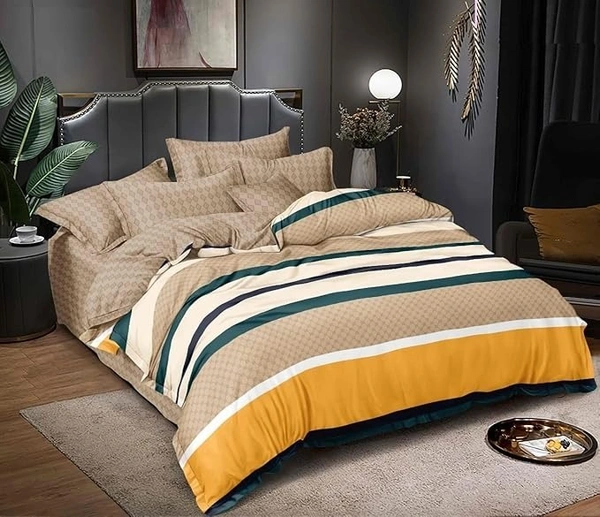 MORADO Glace cotton Printed Reversible 150 GSM AC Comforter/Quilt/Blanket for Double Bed (90x100 Inches) - 90x100 Inches, Green Beige