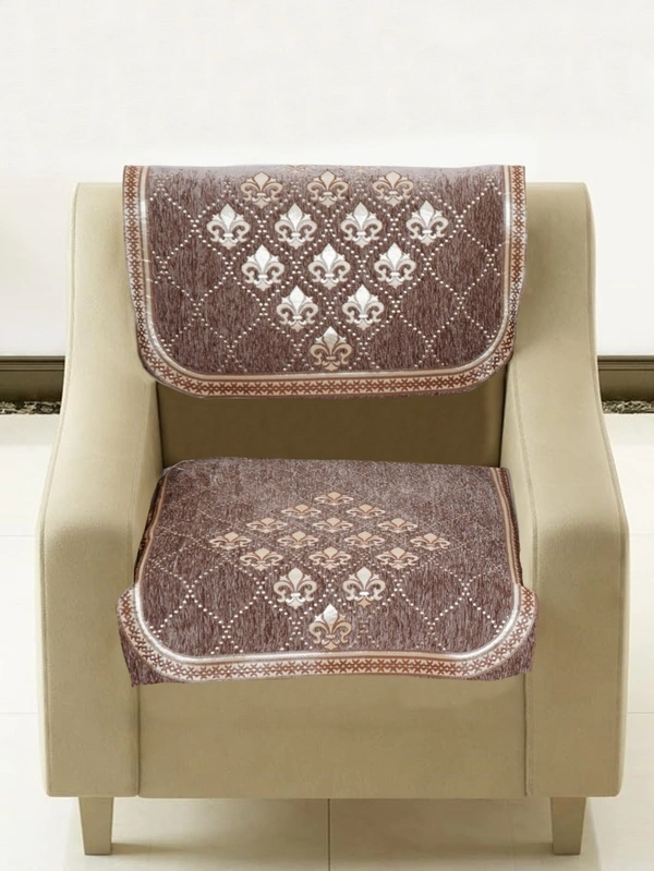 MORADO 5 Seater Sofa Cover  Sofa Panel Premium Quality, Chenille for Ultimate Protection and Style Durable, 3+1+1 Settee Slipcover in Brown, - Brown
