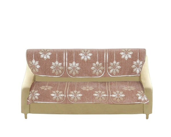 MORADO 7 Seater Sofa Cover  Sofa Panel Premium Quality, Chenille for Ultimate Protection and Style Durable, 3+2+2Settee Slipcover in Peach, - Peach