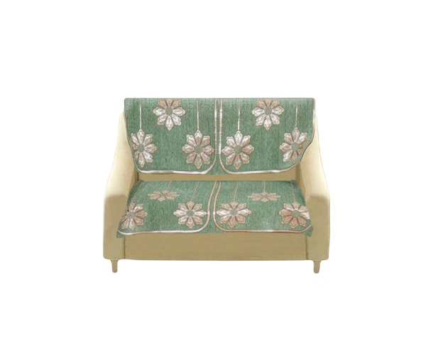 MORADO 7 Seater Sofa Cover  Sofa Panel Premium Quality, Chenille for Ultimate Protection and Style Durable, 3+2+2 Settee Slipcover in Light Green, - Light Green