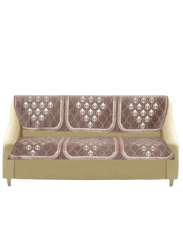 MORADO 7 Seater Sofa Cover  Sofa Panel Premium Quality, Chenille for Ultimate Protection and Style Durable, 3+2+2 Settee Slipcover in Brown, - Brown