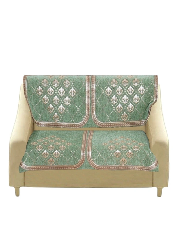 MORADO 7 Seater Sofa Cover  Sofa Panel Premium Quality, Chenille for Ultimate Protection and Style Durable, 3+2+2 Settee Slipcover in Light Green, - Light Green