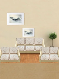 MORADO 7 Seater Sofa Cover  Sofa Panel Premium Quality, Chenille for Ultimate Protection and Style Durable, 3+2+2 Settee Slipcover in Off White, - Off White