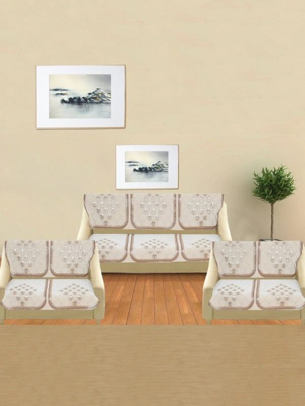 MORADO 7 Seater Sofa Cover  Sofa Panel Premium Quality, Chenille for Ultimate Protection and Style Durable, 3+2+2 Settee Slipcover in Off White, - Off White