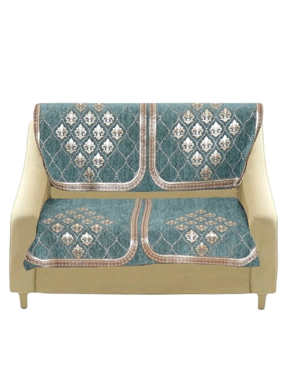 MORADO 7 Seater Sofa Cover  Sofa Panel Premium Quality, Chenille for Ultimate Protection and Style Durable, 3+2+2 Settee Slipcover in Sea Green, - Sea Green