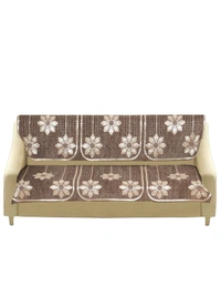 MORADO 7 Seater Sofa Cover  Sofa Panel Premium Quality, Chenille for Ultimate Protection and Style Durable, 3+2+2 Settee Slipcover in Brown, - Brown