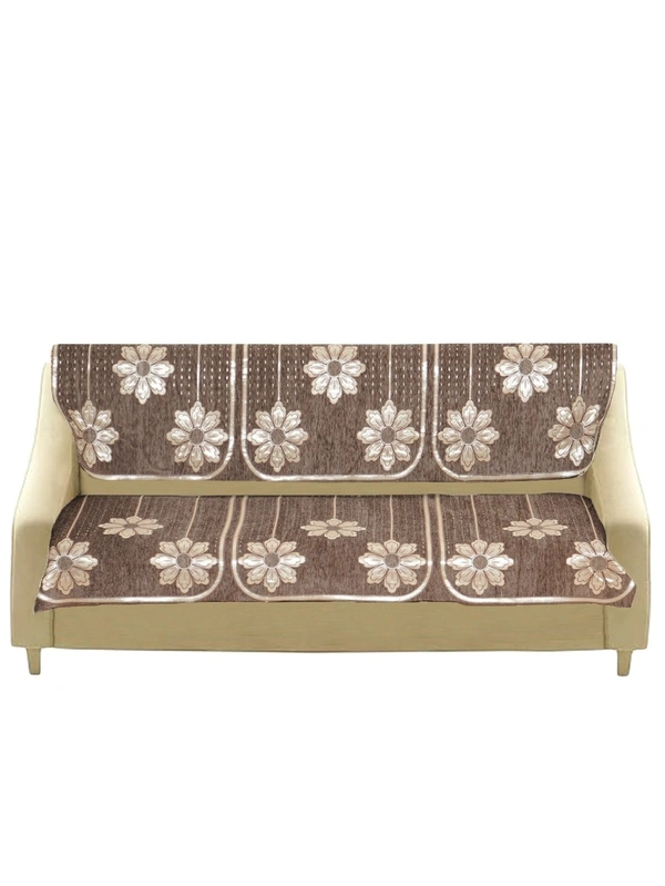 MORADO 7 Seater Sofa Cover  Sofa Panel Premium Quality, Chenille for Ultimate Protection and Style Durable, 3+2+2 Settee Slipcover in Brown, - Brown