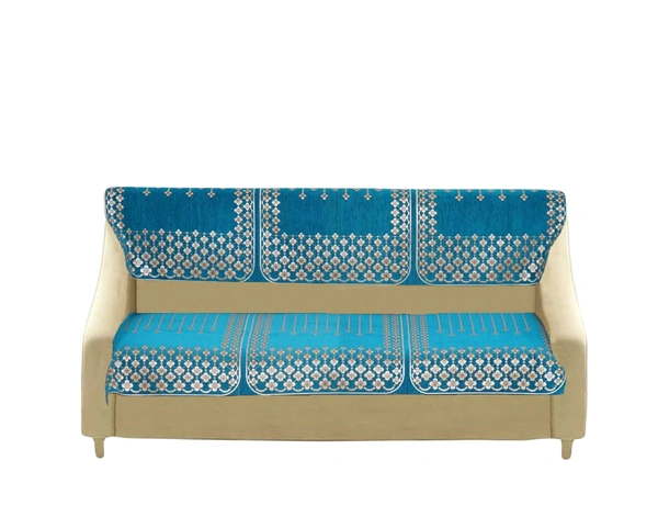 MORADO 7 Seater Sofa Cover  Sofa Panel Premium Quality, Chenille for Ultimate Protection and Style Durable, 3+2+2 Settee Slipcover in Sea Green, - Aqua