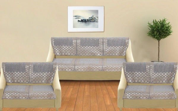 MORADO 7 Seater Sofa Cover  Sofa Panel Premium Quality, Chenille for Ultimate Protection and Style Durable, 3+2+2 Settee Slipcover in Light Grey, - Light Grey