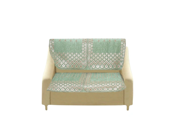 MORADO 7 Seater Sofa Cover  Sofa Panel Premium Quality, Chenille for Ultimate Protection and Style Durable, 3+2+2 Settee Slipcover in Light Green, - Light Green