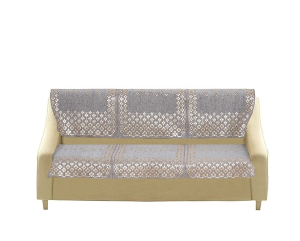 MORADO 7 Seater Sofa Cover  Sofa Panel Premium Quality, Chenille for Ultimate Protection and Style Durable, 3+2+2 Settee Slipcover in Light Grey, - Light Grey