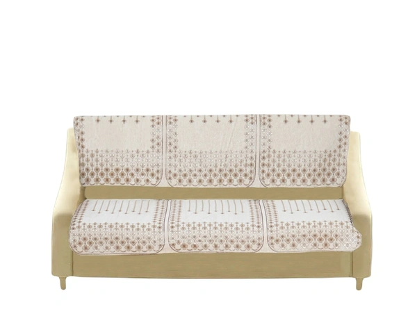 MORADO 7 Seater Sofa Cover  Sofa Panel Premium Quality, Chenille for Ultimate Protection and Style Durable, 3+2+2 Settee Slipcover in Off White, - Off White, Off White