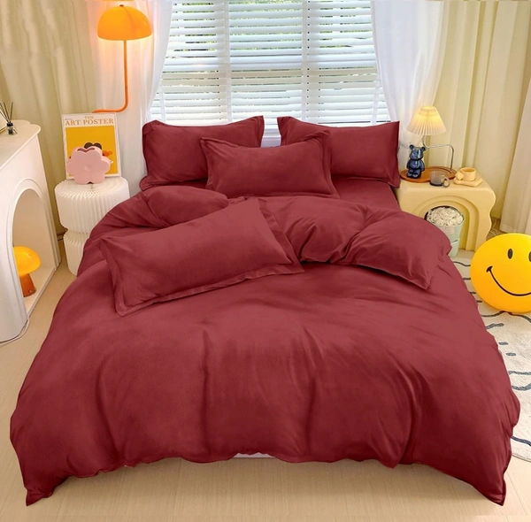 MORADO 190 GSM Flannel Super Soft Warm Single Bed Quilt Cover/Duvet Cover/Rajai Cover/Blanket Cover for Winters with Zipper -60x90 Inches, Vintage Maroon - 60x90 Inches, Vintage Maroon