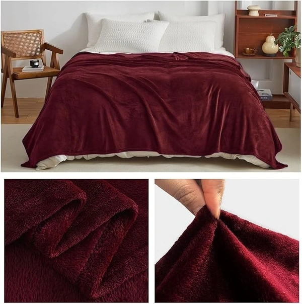 MORADO 190 GSM Flannel Super Soft Warm Single Blanket for Winters - 60x90 Inches, Vintage Maroon - 60x90 Inches, Maroon