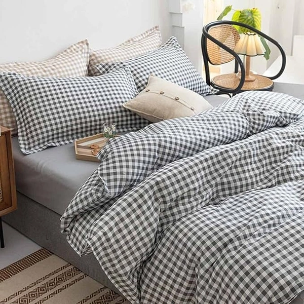 MORADO Glace Cotton Double Duvet Cover/Rajai Cover/Blanket Cover with Zipper (90x100 Inches) - 90x100 Inches, Grey