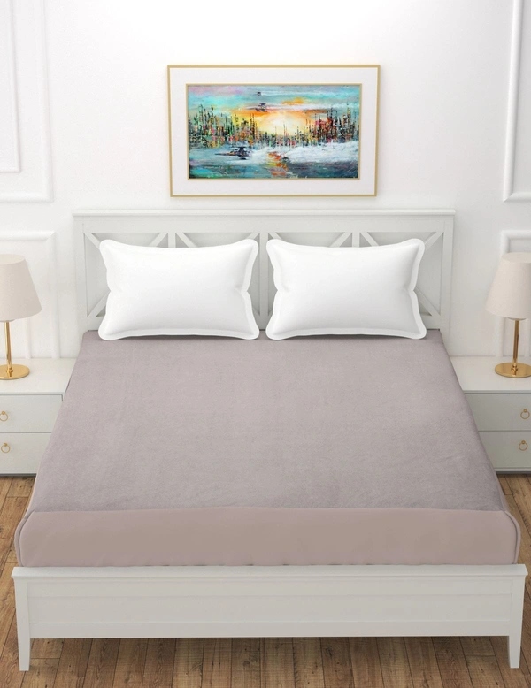 MORADO Water Resistant Terry Cotton Queen/King Size Elastic Fitted Mattress Protector (60x78x12 inches - Fits Up to 12 inches Mattress), Grey - 60x78x12 Inches, Grey